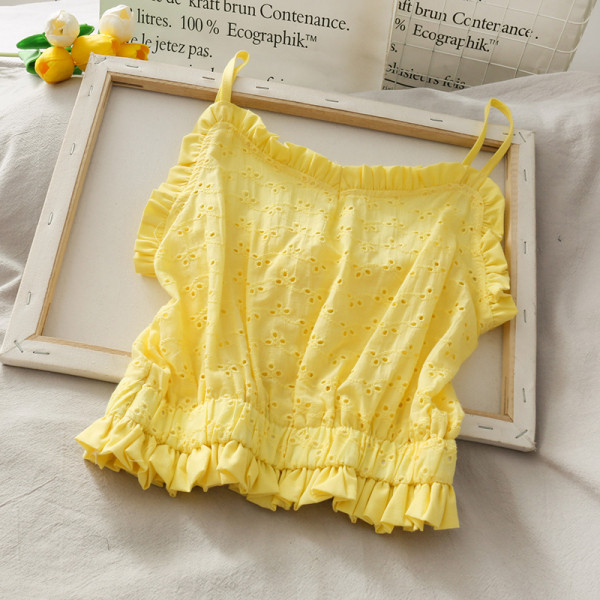 Napi női felső vékony pántokkal és fürtökkel