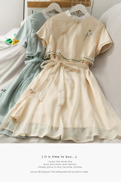 Rochie retro dama cu broderie si cravate