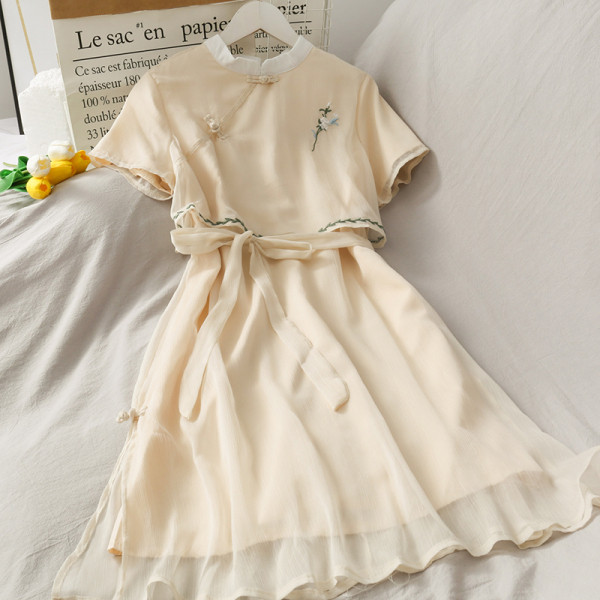 Rochie retro dama cu broderie si cravate