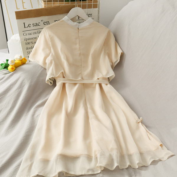 Rochie retro dama cu broderie si cravate