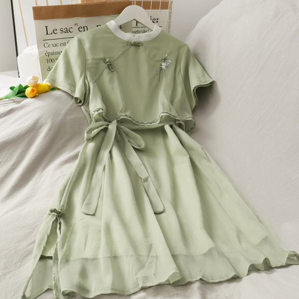 Rochie retro dama cu broderie si cravate