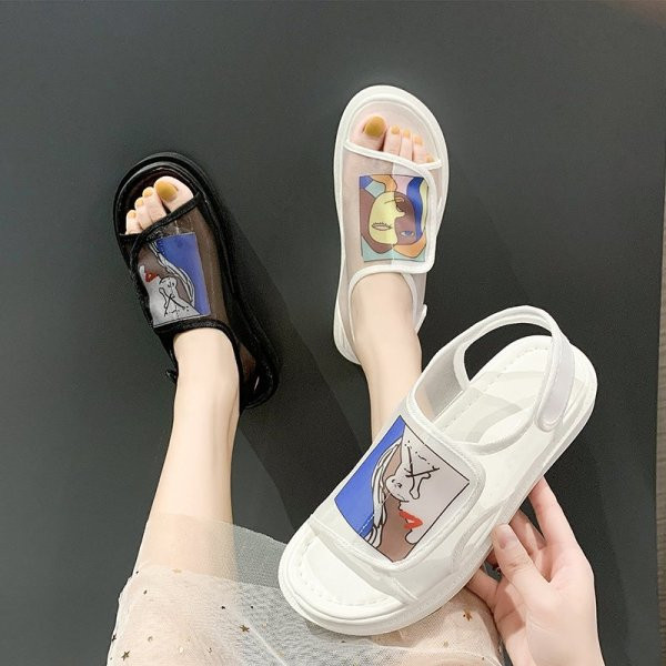 Model nou de sandale dama cu aplicatie colorata