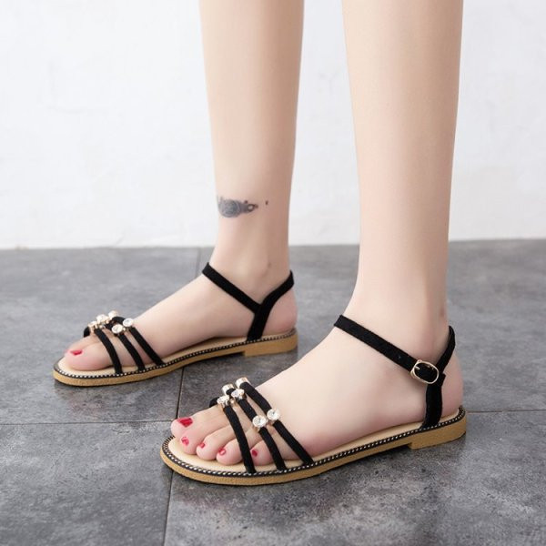 Sandale de dama moderne cu bretele subtiri si pietre