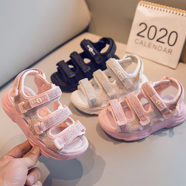 Ikdienas bērnu sandales ar uzlīmēm meitenēm un zēniem