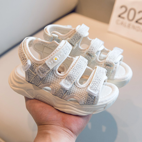 Ikdienas bērnu sandales ar uzlīmēm meitenēm un zēniem