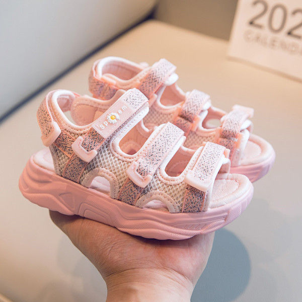 Ikdienas bērnu sandales ar uzlīmēm meitenēm un zēniem