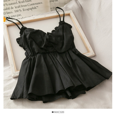 Maieu de damă decupat cu bretele subțiri