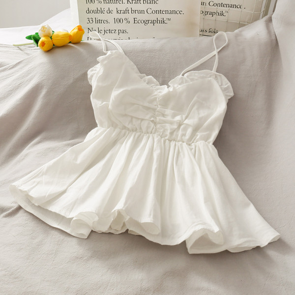 Maieu de damă decupat cu bretele subțiri