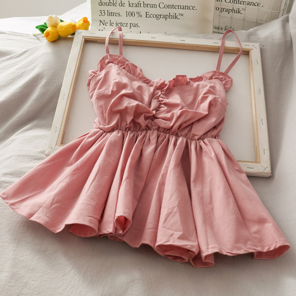 Maieu de damă decupat cu bretele subțiri