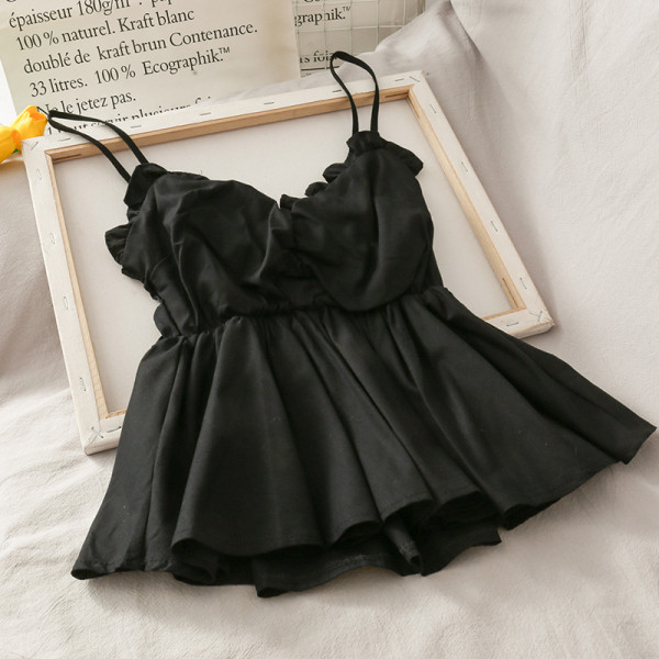 Maieu de damă decupat cu bretele subțiri