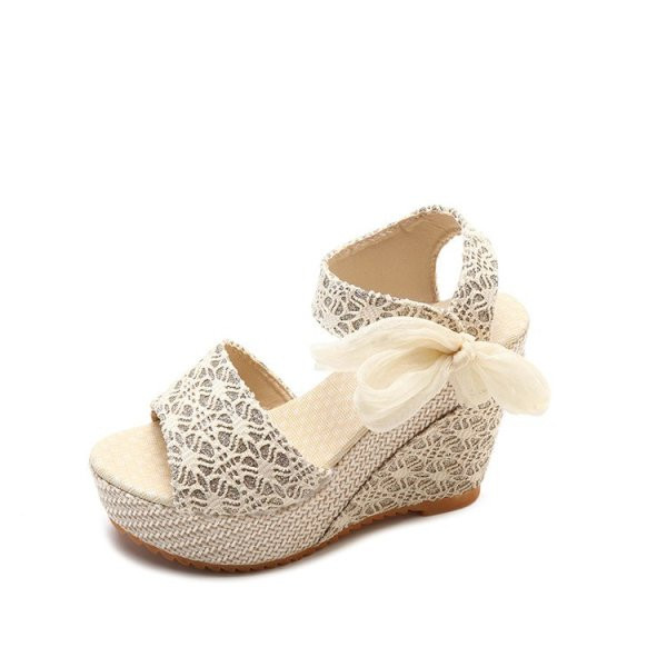 Stilīgas sieviešu sandales ar platformu un lenti