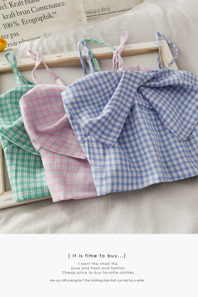 Peenikeste rihmadega ruuduline naiste vabaaja topp