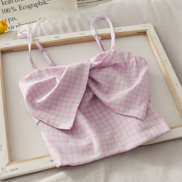 Peenikeste rihmadega ruuduline naiste vabaaja topp