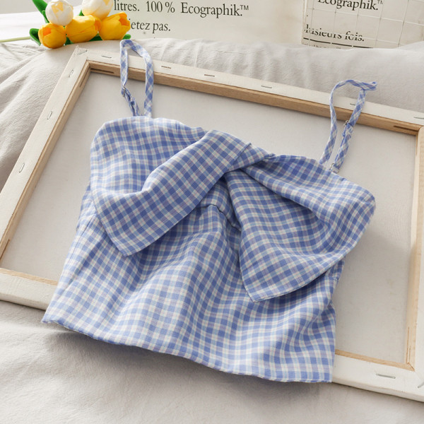 Peenikeste rihmadega ruuduline naiste vabaaja topp