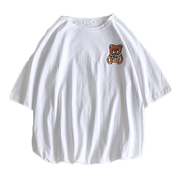 Modern női póló széles modell rövid ujjú rátéttel