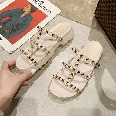 Papuci casual dama cu nituri metalice