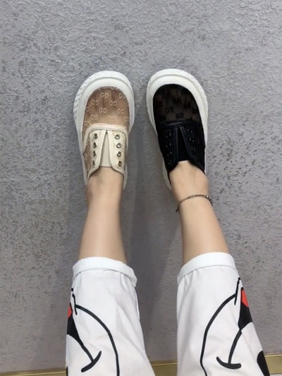 Pantofi casual dama cu plasa si talpa inalta