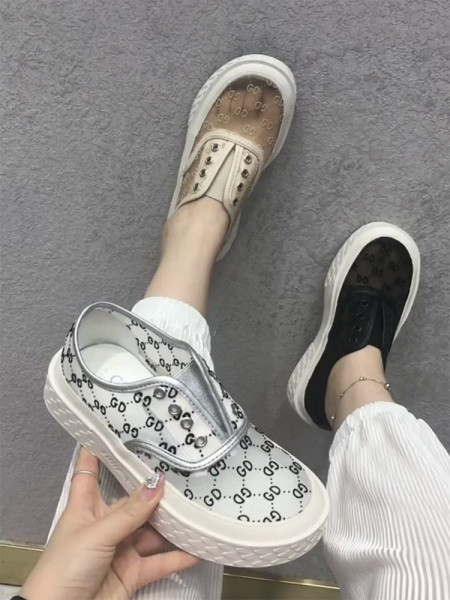 Pantofi casual dama cu plasa si talpa inalta