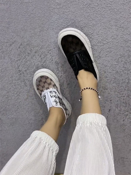 Pantofi casual dama cu plasa si talpa inalta