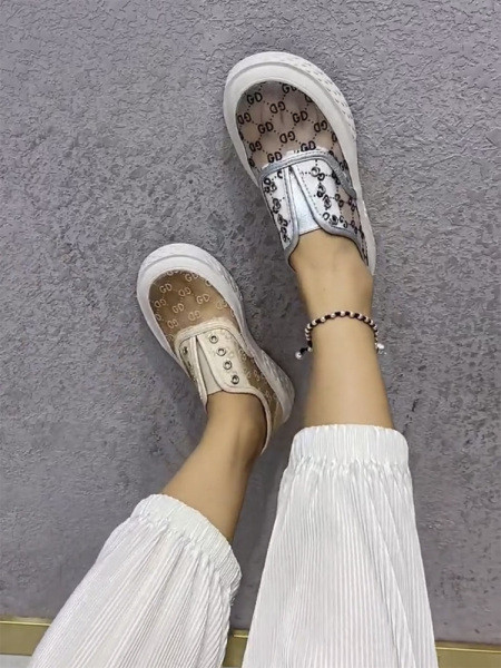 Pantofi casual dama cu plasa si talpa inalta