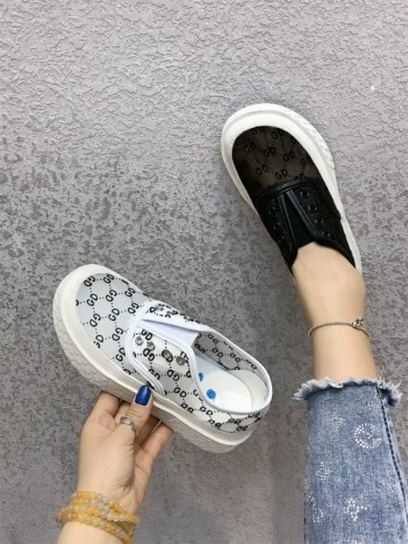 Pantofi casual dama cu plasa si talpa inalta