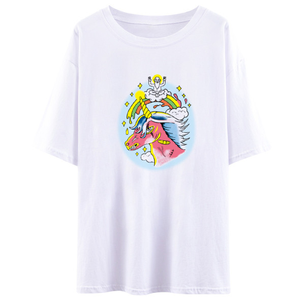 Moderna ženska majica s aplikacijom u boji jednoroga