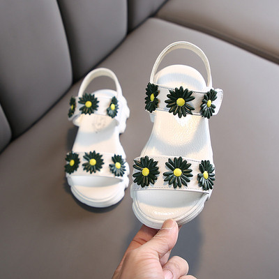 Модерни детски сандали с цветя за момичета