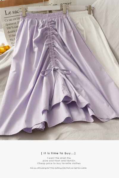 Naiste pikk asümmeetriline kõrge vöökoha ja lipsudega seelik