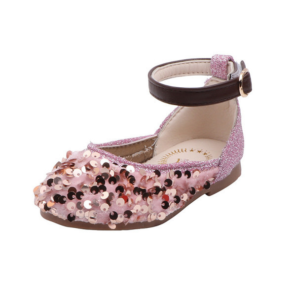 Pantofi moderni pentru copii cu catarame si paiete pentru fete