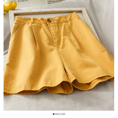 Pantaloni scurți largi de damă cu talie înaltă