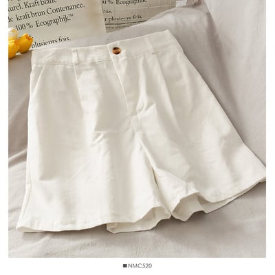 Pantaloni scurți largi de damă cu talie înaltă