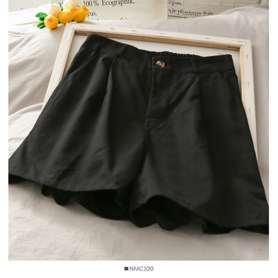 Pantaloni scurți largi de damă cu talie înaltă