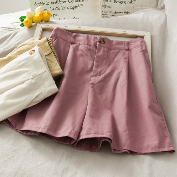 Pantaloni scurți largi de damă cu talie înaltă