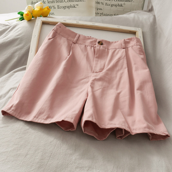 Pantaloni scurți largi de damă cu talie înaltă