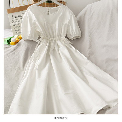 Rochie casual de dama cu decolteu oval si talie reglabila