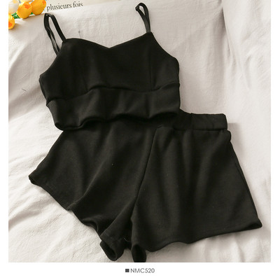 Set casual de damă de pantaloni cu talie înaltă și maiou cu bretele subțiri