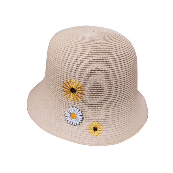 Jauna modeļa sieviešu cepure ar ziedu izšuvumu