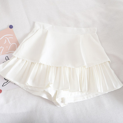 Redős női szoknya-nadrág magas derékkal