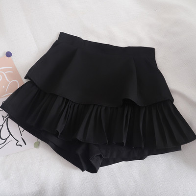 Redős női szoknya-nadrág magas derékkal