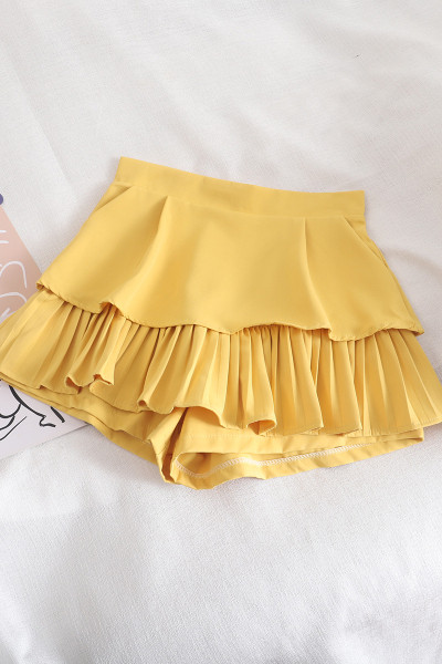 Redős női szoknya-nadrág magas derékkal