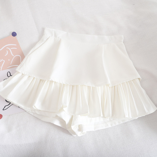 Redős női szoknya-nadrág magas derékkal