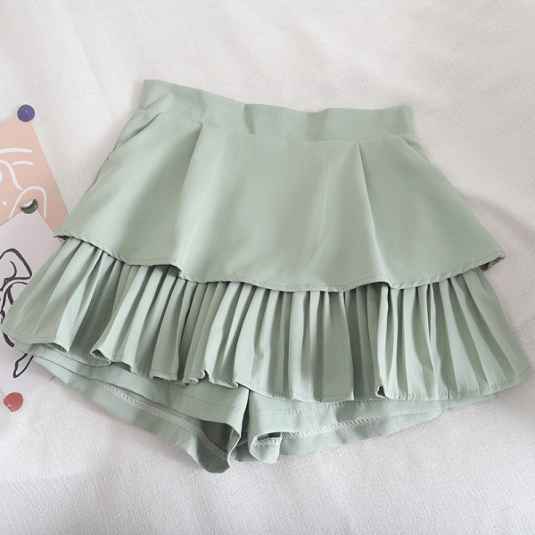 Redős női szoknya-nadrág magas derékkal