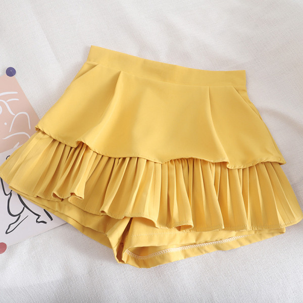 Redős női szoknya-nadrág magas derékkal