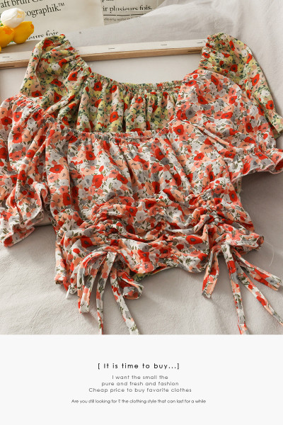 Bluza de dama cu model floral si cravate