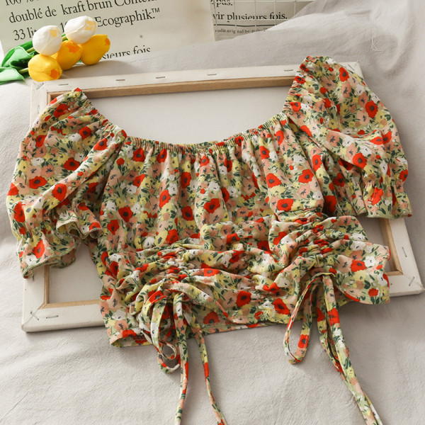 Bluza de dama cu model floral si cravate