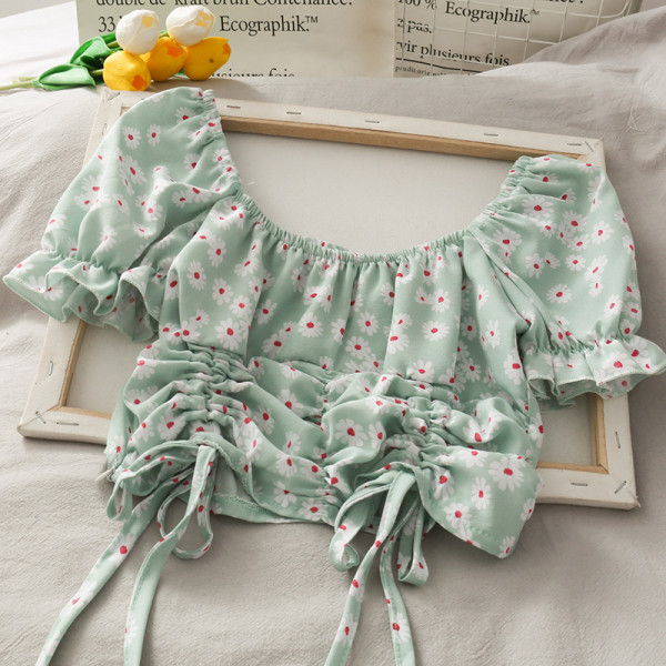 Bluza de dama cu model floral si cravate