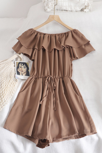 Salopeta de dama moderna model larg cu cravate