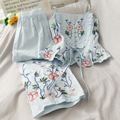 Set de pantaloni și maiou de damă modern cu broderie