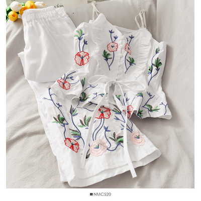 Set de pantaloni și maiou de damă modern cu broderie