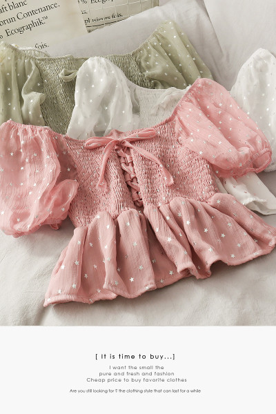 Modern női blúz csillaghímzéssel